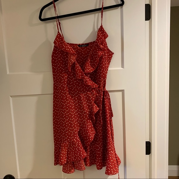 🦋2/$15🦋 Shein Red Crossover Heart Dress - Picture 1 of 3